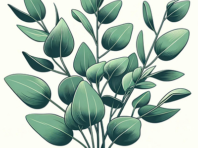 Aromatic Eucalyptus by Aravind Reddy Tarugu aravind aromatic art botanical branches clean lines design detailed essence eucalyptus green illustration leaves medley nature reddy refreshing slender tarugu vector