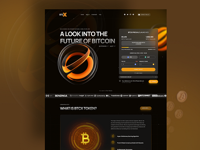 BTCX - The Future of Finance 💫 Website branding dark darkdesign design finance landing logo ui uiux ux ux design webdesign website