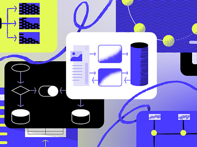 Distributed System Design abstract app blue box chart design diagram flat graph icon illustration server tech texture ui vector