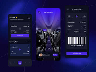 ✈️ Mobile app design for booking a flight | Hyperactive app design art booking buttons concept creative design flight graphic design hyperactive mobile mobile app mobile design product design reservation tickets ui ux uxui