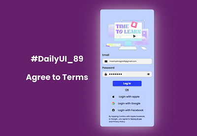 #DailyUI - #089 - Agree to Terms graphic design ui