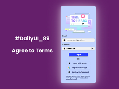 #DailyUI - #089 - Agree to Terms graphic design ui