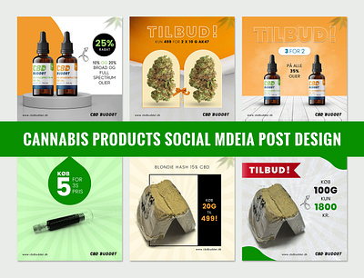 CBD Cannabis Products Social Media Post Designs cannabis cbd cbd mockup cbd products cbd social media post designs graphic design green social media post hemp oil social media post marijuana marketing materials marketing social media post oil bottle oil label oil post design orange social media post design post designs product flyer social media post