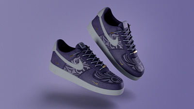 Air Force One - Amethyst af1 air force one air max amethyst blender concept cycles high poly nike render shoes sneakers sylano