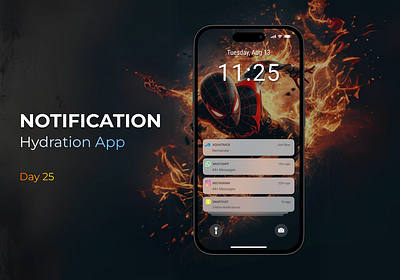 Day 25 of 100 Days Daily UI Challenge: Notification Design 100dayschallenge appdesign creativedesign dailyui day25 deadpool designchallenge designdaily esigninspiration figma figmadesign hydrationapp notification popups spiderman ui uichallenge uitrends userinterface waterreminder