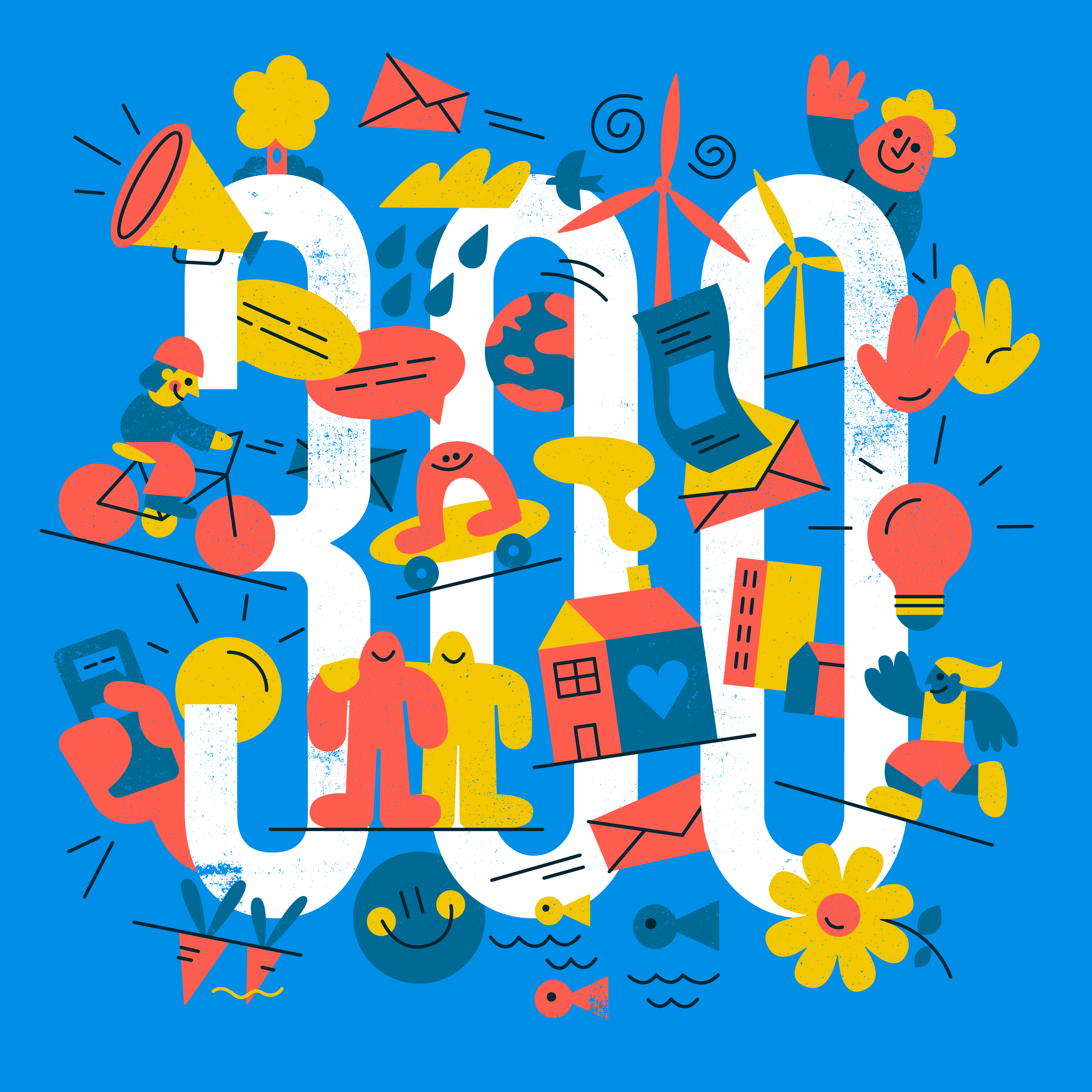 Dense Discovery — Issue 300 art character densediscovery design doodle illustration newsletter texture vector