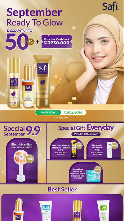 Marketplace Banner for Safi Brand beauty product branding graphic design marketplace