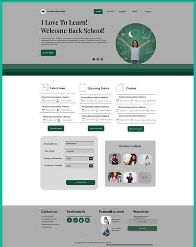 School Website UI prototype ui ux ux website ui