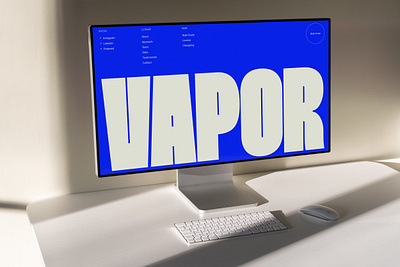 Vapor blue bold brand identity branding editorial footer graphic design minimal minimal design modern ui ui design visual design webdesign website