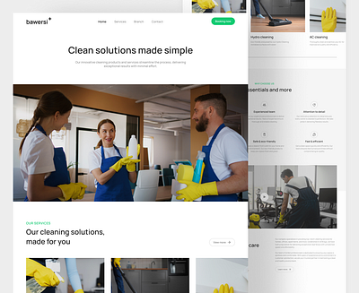 Bawersi - Cleaning Services Landing Page cleaning services landing page uiux design website