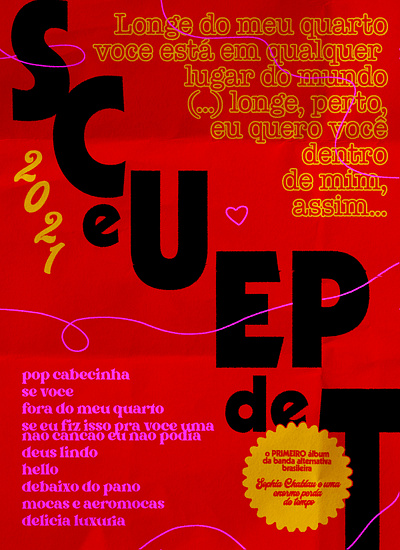 Album Poster Design: Sophia Chablau e Uma Enorme Perda de Tempo colors composition design graphic design logo music poster design texture typography