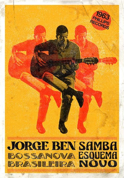 Album Poster Design: Samba Esquema Novo, Jorge Ben Jor colors composition design graphic design logo poster design texture typography