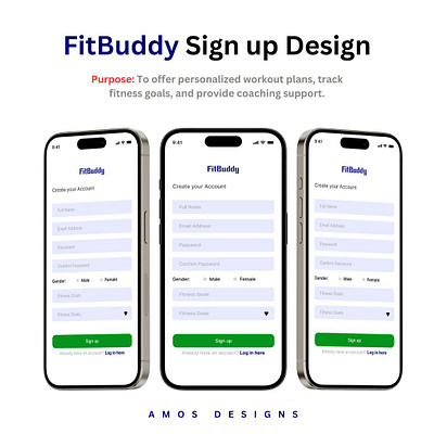 FITBUDDY Sign up User Interface app branding design front end graphic design mobile app ui user interface ux web app