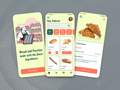 Bakery App UI Design app app design application bakery app design mobile app ui uiux user interface ux