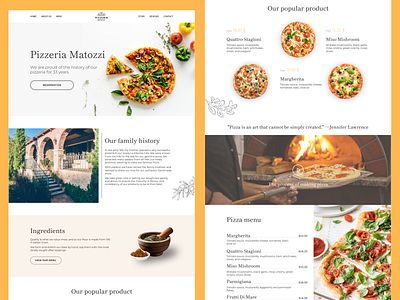 Pizzeria design figma food landing page logo pizzeria ui ux web website