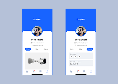 DailyUI Day 6 / User Profile app concept daily dailyui media profile social social media ui user user profile