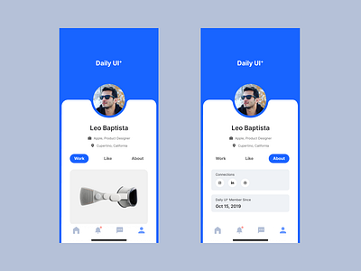 DailyUI Day 6 / User Profile app concept daily dailyui media profile social social media ui user user profile