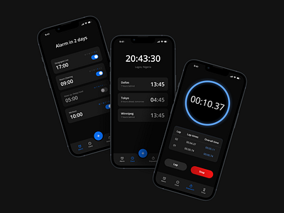 Alarm clock app alarm app design clock designs interface ios mobile mobile app design sleep timer ui ui ux wake up