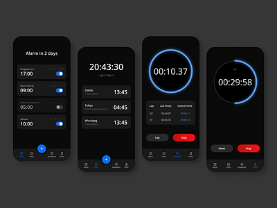 Alarm clock app alarm app design clock designs interface ios mobile mobile app design sleep timer ui ui ux wake up