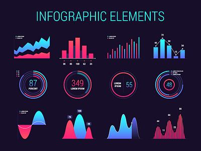 Infographic Elements chart charts data visualization dataviz diagram diagrams infographic infographics vector