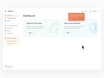 IoT device setup UX/UI flow admin b2b connection connectivity dashboard devices enterprise internet of things iot minimal onboarding orders product design saas software telecom ux web app wizard