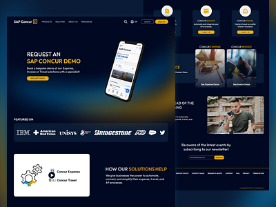 SAP Concur Redesign business company design desktop figma finance home page insperation landing page management service travel ui ux web web design