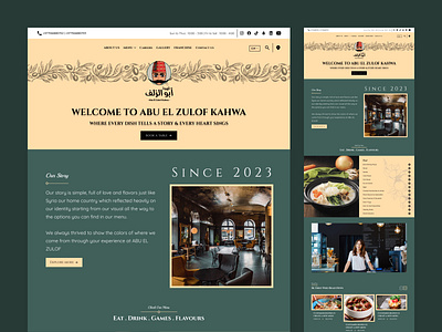 Abu El Zulof - RestoCafe Website clean web design designer food and beverage food delivery website food ordering website landing page landingpage minimal design restaurant app restaurant website trendy design ui ux web web design website website design