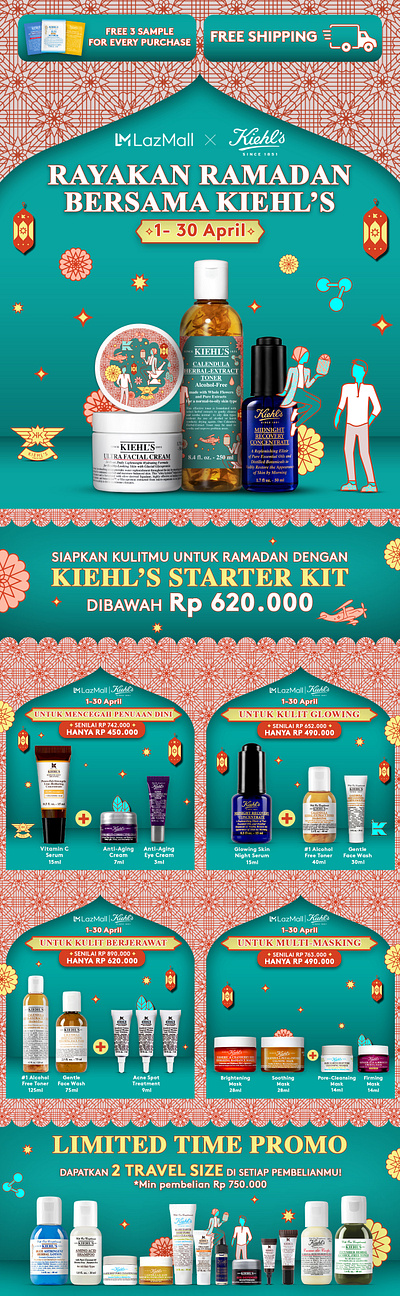 Banner Marketplace Ramadan Theme for Kiehl's Brand banner beauty product graphic design marketplace