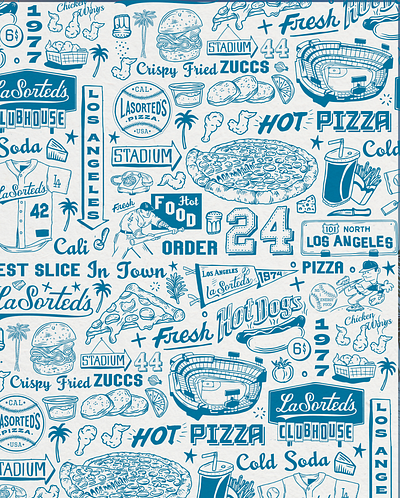 LaSorted Pizza Company branding food illustration logo losangeles pizza