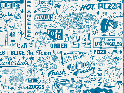 LaSorted Pizza Company branding food illustration logo losangeles pizza