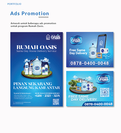 Project Designs for Oasis Waters banner branding editorial design graphic design illustration logo