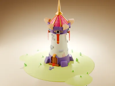 Wizard Tower 3d animation character illustration stylized