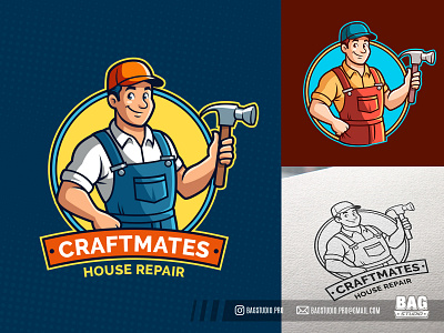 Contractor Mascot Logo Template logo