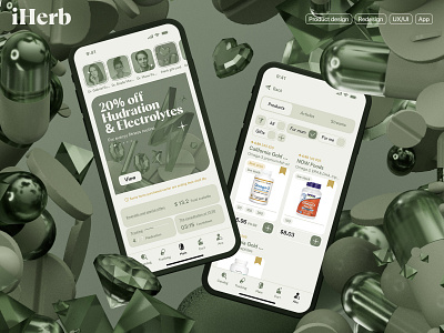 iHerb application redesign concept 3d iherb product design uiux