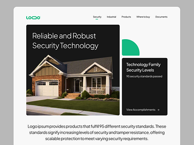 Security Tech ✦ Landing Page bento grid hero house landing page real estate section security tech ui ux web white