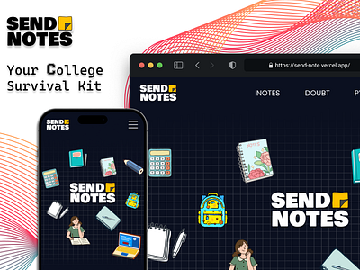 Send Note - Website Design branding college education education website graphic design logo mockups note making website responsive design responsive website school send notes ui website promotion