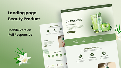 Beauty Product Landing Page beauty product branding clean design design graphic design illustration landing age luxury design minimal design product design product landing page ui uiux user interface ux website design