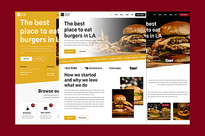 Burger Store UI/UX Design Website burger design hamburger product design product designer ui ux ux designer website website design