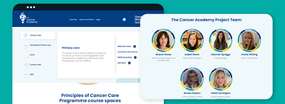 Cancer Academy Details bios branding details graphic design health menu navigation website wellness