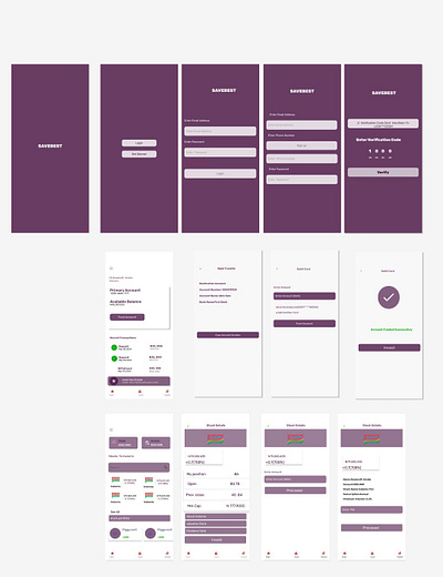 A fintech App branding typography ui ux