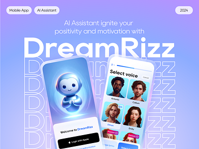 Mobile App DreamRizz 3d achivments concept design game graphic design illustration mascot mobile app photoshop rewards ui