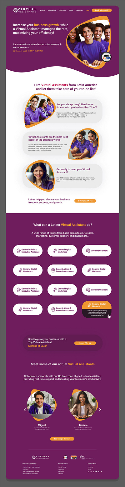 Virtual Assistants Landing Page (Web Design)