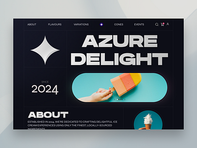 Azure Delight 🍦 adobe design designer developer figma free fyp icecream landing landing page modern motion graphics photoshop ui ux web web design webflow website