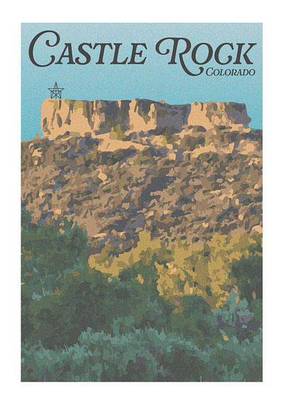 Castle Rock Colorado design graphic design landscape poster