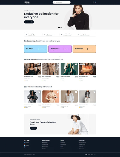 Nexton E-commerce design ecommerce figma wordpress