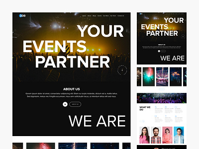 3DB - Event Production Firm Website agency agency website avijeet concert design digital agency event agency event website events festival landing page minimal production production company ui ux web design webflow website website design