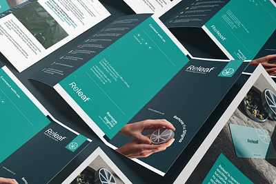 Releaf tri-fold brochure branding brochure design graphic design