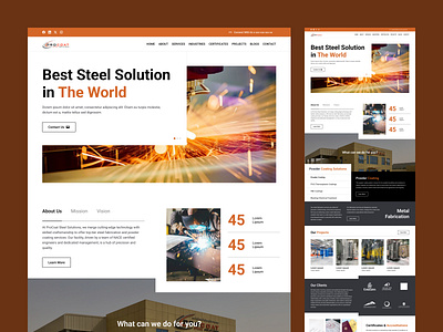 ProCoat - Steel Solutions Website avijeet business company design ecommerce factory industrial industry landing page manufacture manufacturing modern solutions steel ui ux web web design website website design