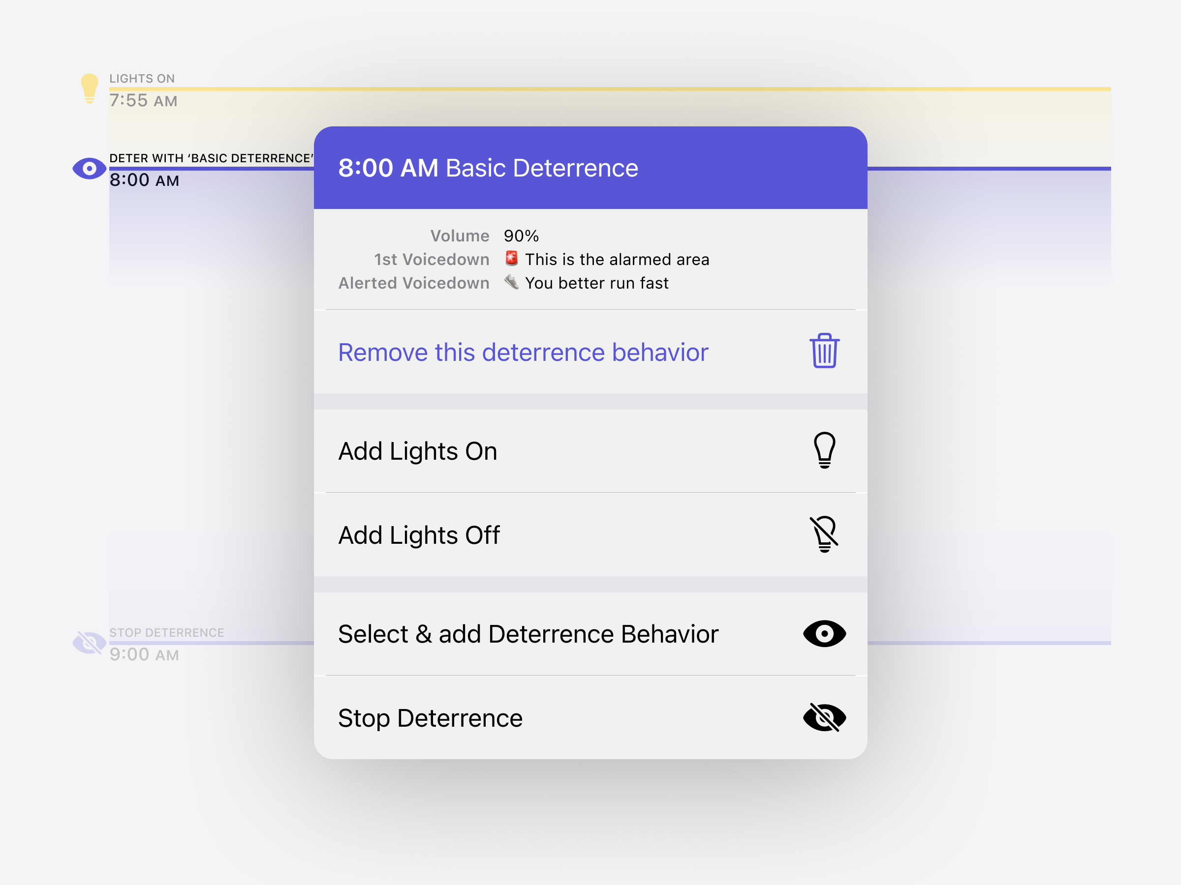 iDter schedule. Existing event context menu deterrence dropdown icon icons ios ipad iphone lights monitoring popup product product design schedule sf symbols ui ux
