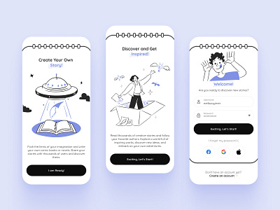 E-book Mobile App / Splash Screen app appdesign comic book design e book ebook illustration login mobile app reading app readingapp signin splash splash screen splashscreen ui uidesign userinterface uıux